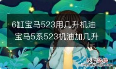 6缸宝马523用几升机油 宝马5系523机油加几升