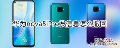 华为nova5iPro发信息怎么撤回