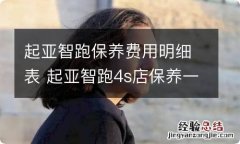 起亚智跑保养费用明细表 起亚智跑4s店保养一次多少钱