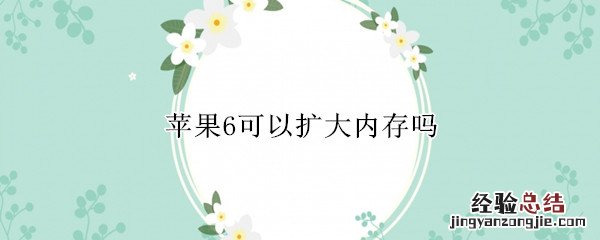 苹果6可以扩大内存吗 苹果手机6能扩大内存吗