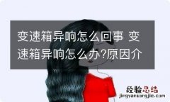 变速箱异响怎么回事 变速箱异响怎么办?原因介绍回事