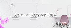 交管12123不支持苹果手机吗 苹果手机的交管12123是不是不能用