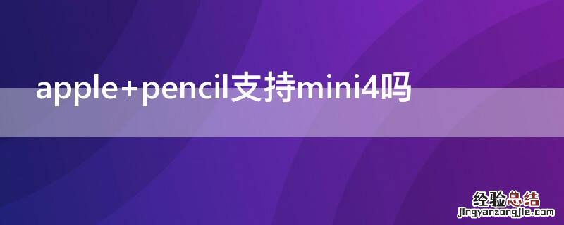 apple pencil支持mini4吗