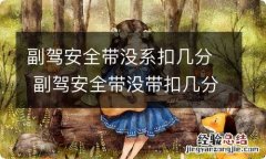 副驾安全带没系扣几分 副驾安全带没带扣几分