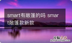 smart有敞篷的吗 smart敞篷款新款