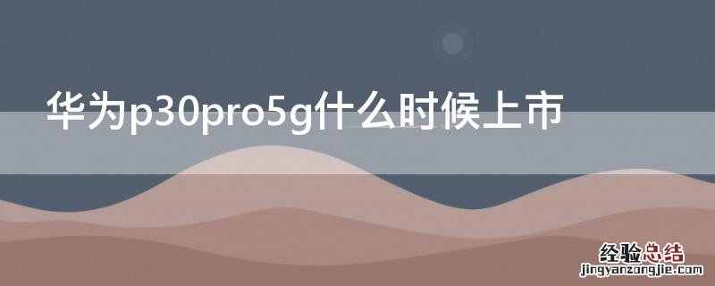 华为p30pro5g什么时候上市