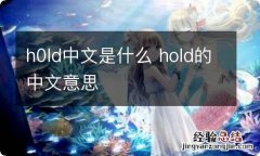 h0ld中文是什么 hold的中文意思