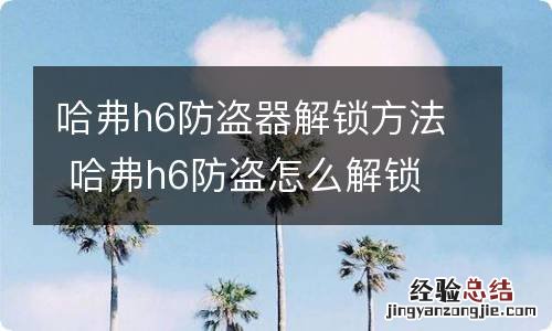 哈弗h6防盗器解锁方法 哈弗h6防盗怎么解锁