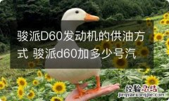 骏派D60发动机的供油方式 骏派d60加多少号汽油