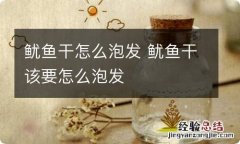 鱿鱼干怎么泡发 鱿鱼干该要怎么泡发