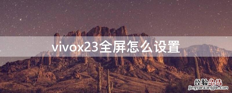 vivox23全屏怎么设置 vivox23全屏设置在哪