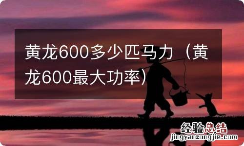 黄龙600最大功率 黄龙600多少匹马力