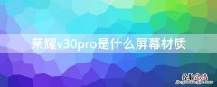 荣耀v30pro是什么屏幕材质 荣耀v30pro的屏幕是什么材质