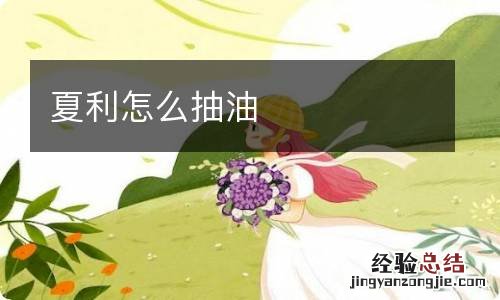 夏利怎么抽油