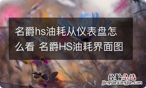 名爵hs油耗从仪表盘怎么看 名爵HS油耗界面图解