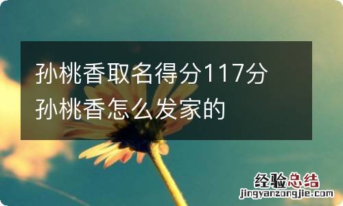 孙桃香取名得分117分 孙桃香怎么发家的