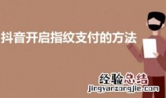 抖音支付的指纹支付怎么开启 支付宝支付怎么开启指纹支付