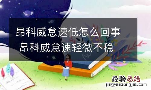 昂科威怠速低怎么回事 昂科威怠速轻微不稳