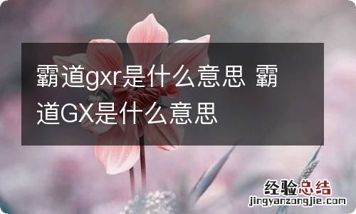 霸道gxr是什么意思 霸道GX是什么意思