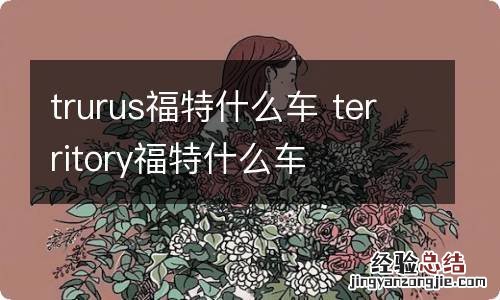 trurus福特什么车 territory福特什么车