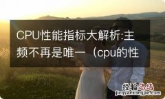 cpu的性能指标有主频和什么 CPU性能指标大解析:主频不再是唯一