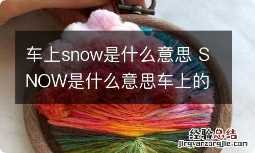 车上snow是什么意思 SNOW是什么意思车上的