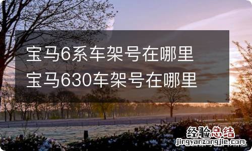 宝马6系车架号在哪里 宝马630车架号在哪里