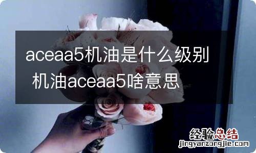 aceaa5机油是什么级别 机油aceaa5啥意思