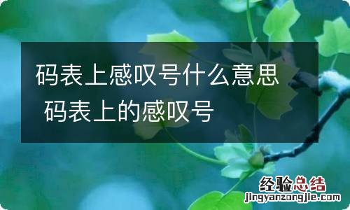 码表上感叹号什么意思 码表上的感叹号