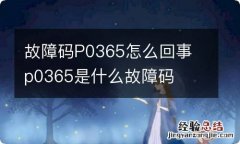 故障码P0365怎么回事 p0365是什么故障码