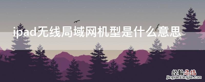 iPad无线局域网机型 ipad无线局域网机型是什么意思