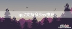 lgg7支持多少w快充 lgg8支持多少w快充