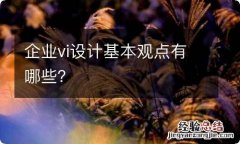 企业vi设计基本观点有哪些？