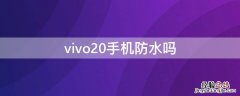 vivo20手机防水吗 vivo21防不防水