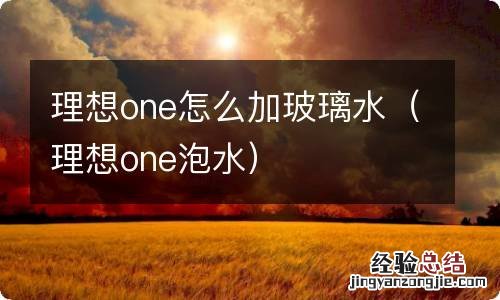 理想one泡水 理想one怎么加玻璃水