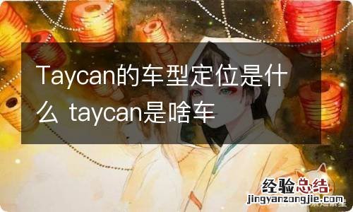 Taycan的车型定位是什么 taycan是啥车