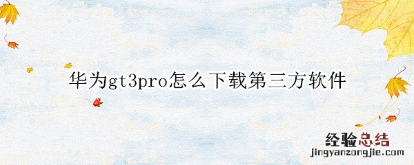 华为gt3pro怎么下载第三方软件 华为gt2pro怎么下载第三方软件