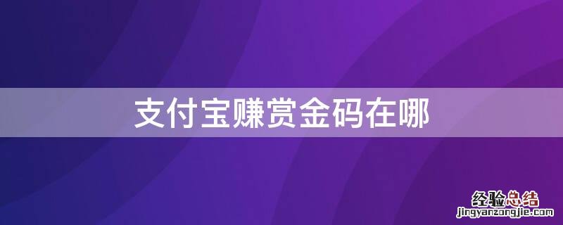 支付宝赚赏金码在哪