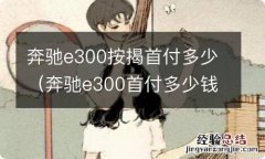 奔驰e300首付多少钱月供多少钱 奔驰e300按揭首付多少