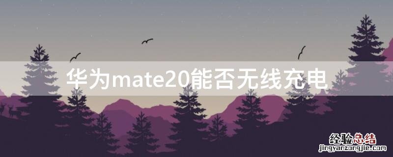 mate20可否无线充电 华为mate20能否无线充电