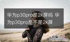 华为p30pro是2k屏吗 华为p30pro是不是2k屏