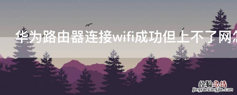 华为路由器连接wifi成功但上不了网怎么办