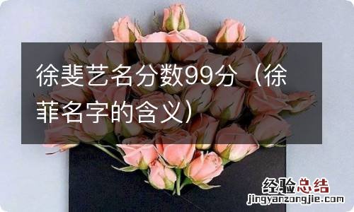 徐菲名字的含义 徐斐艺名分数99分