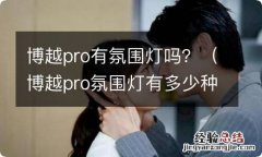 博越pro氛围灯有多少种颜色 博越pro有氛围灯吗？