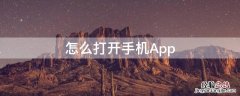 怎么打开手机App