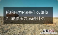 轮胎压力PSI是什么单位？ 轮胎压力psi是什么意思