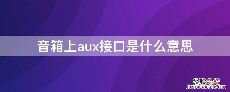 音箱上aux接口是什么意思 音响上面的aux接口是什么口