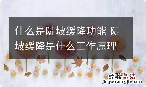 什么是陡坡缓降功能 陡坡缓降是什么工作原理