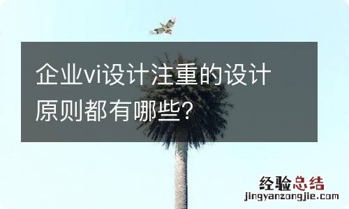 企业vi设计注重的设计原则都有哪些?