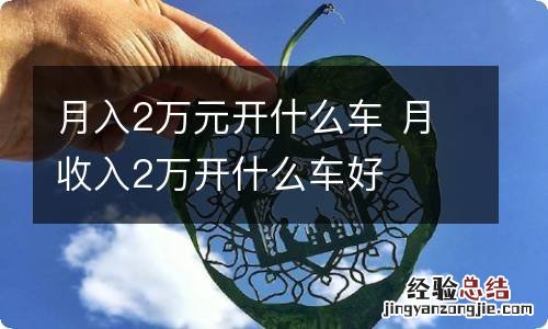 月入2万元开什么车 月收入2万开什么车好